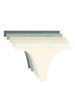5 Tanga's - Groen en Ecru