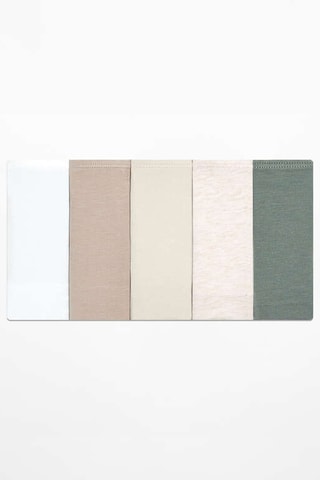 5 Onderbroeken - beige, groen en wit
