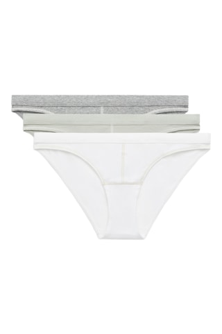 3 Onderbroeken - Ecru en Gemêleerd Grijs