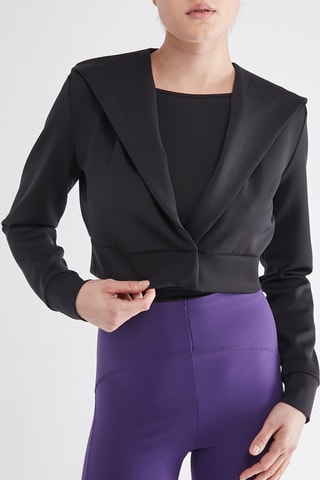 Kort jasje met capuchon - Zwart