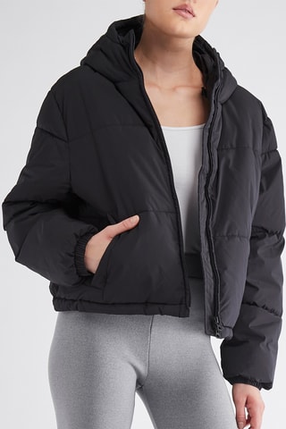 Gewatteerde Jas met Capuchon - Zwart