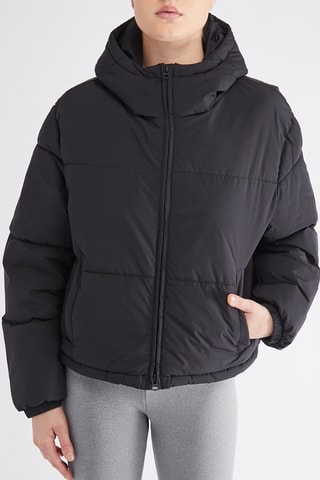 Gewatteerde Jas met Capuchon - Zwart