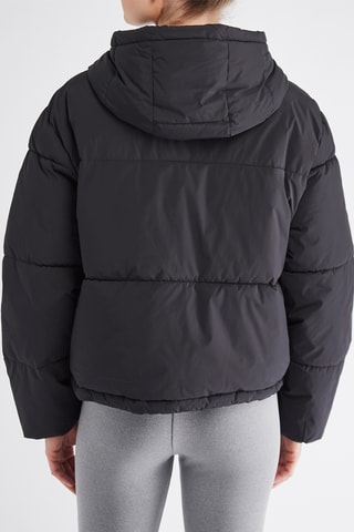 Gewatteerde Jas met Capuchon - Zwart