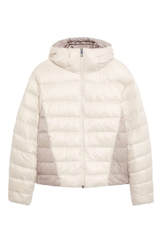 Gewatteerde Jas met Capuchon - Ecru