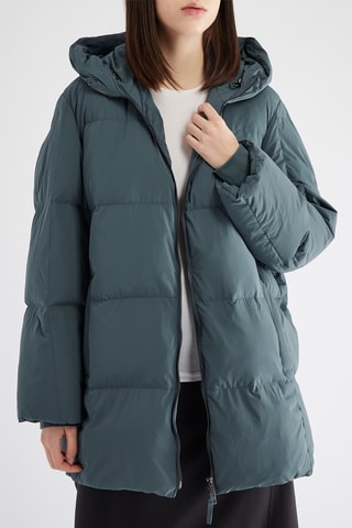 Gewatteerde Jas met Capuchon - Turquoise