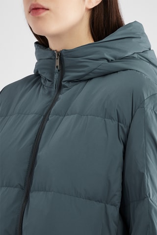 Gewatteerde Jas met Capuchon - Turquoise