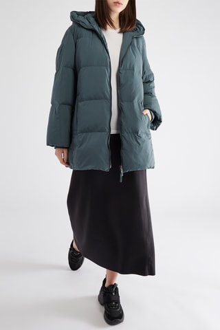 Gewatteerde Jas met Capuchon - Turquoise