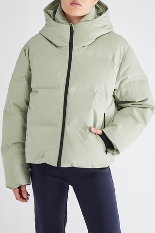 Gewatteerde Jas met Capuchon - Zeegroen