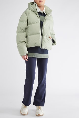 Gewatteerde Jas met Capuchon - Zeegroen