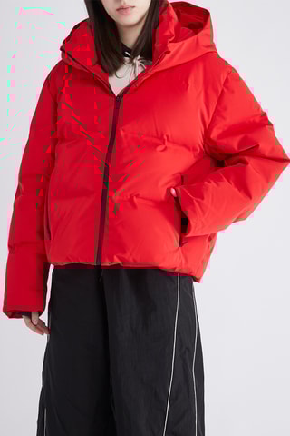 Gewatteerde Jas met Capuchon - Rood