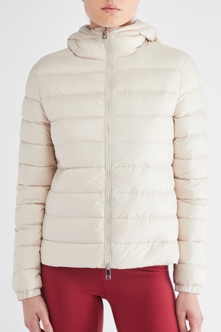 Gewatteerde Jas met Capuchon - Ecru