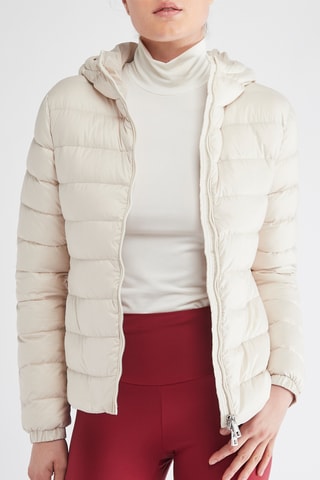 Gewatteerde Jas met Capuchon - Ecru