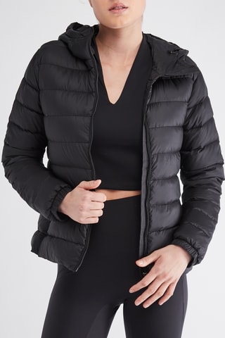Gewatteerde Jas met Capuchon - Zwart