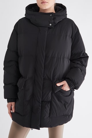 Gewatteerde Jas met Capuchon - Zwart