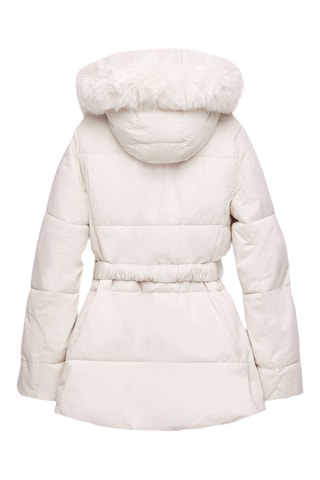 Gewatteerde Jas met Capuchon - Ecru