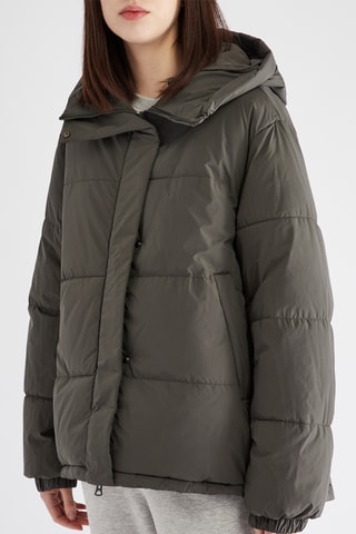 Gewatteerde Jas met Capuchon - Kaki