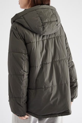 Gewatteerde Jas met Capuchon - Kaki