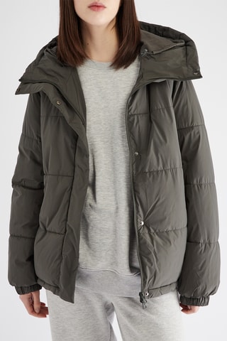 Gewatteerde Jas met Capuchon - Kaki