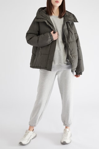 Gewatteerde Jas met Capuchon - Kaki