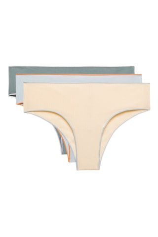 3 Onderbroeken - Beige en Hemelsblauw