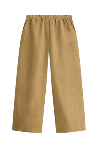 Linnen Broek Wide Legs - Kaki