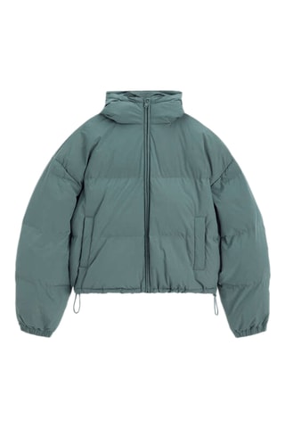 Gewatteerde Jas met Capuchon - Groen