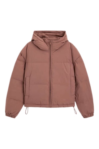 Gewatteerde Jas met Capuchon - Rosébruin 