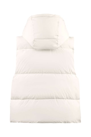 Mouwloze Gewatteerde Jas met Capuchon - Beige