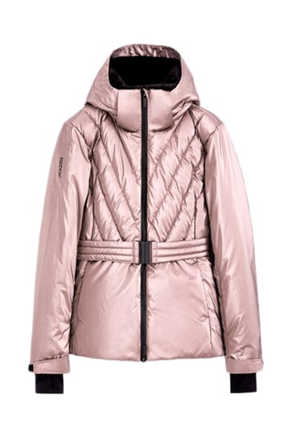 Gewatteerde Jas met Capuchon - Metallic Roze