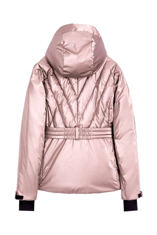 Gewatteerde Jas met Capuchon - Metallic Roze
