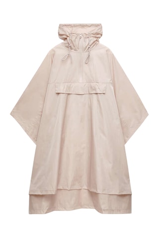 Poncho met Capuchon - Beige