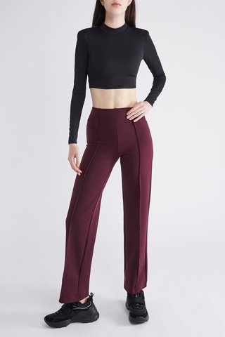 Broek Hoge Taille - Bordeauxrood