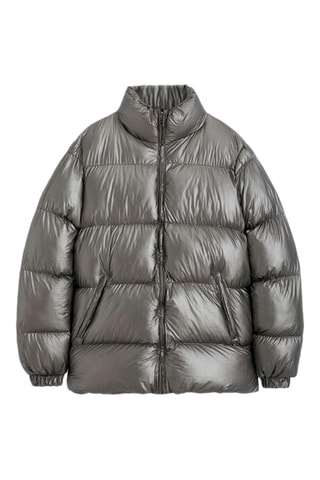 Gewatteerde Jas - Metallic Grijs