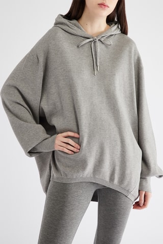 Sweater met Capuchon - Gemêleerd Grijs