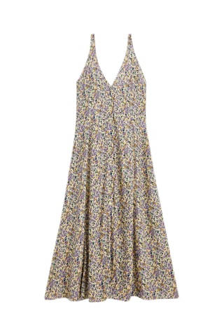 Lange mouwloze jurk - Paars