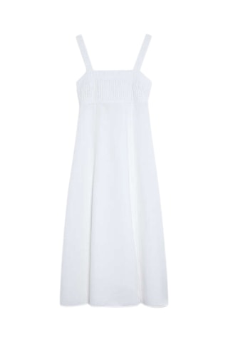 Mouwloze lange linnen jurk - Wit