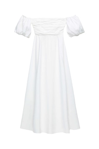 Linnen Midi-jurk - Wit