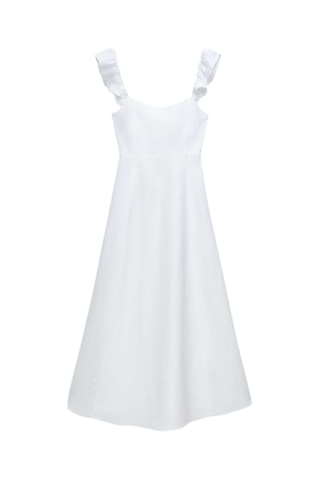 Linnen Midi-jurk - Wit