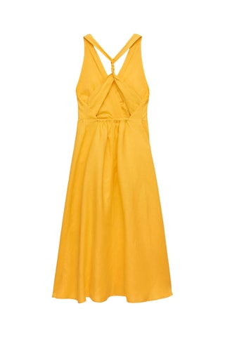 Mouwloze Linnen Midi-jurk - Geel