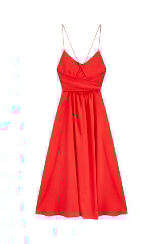 Mouwloze midi-jurk - Rood