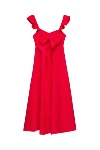 Linnen Midi-jurk - Rood