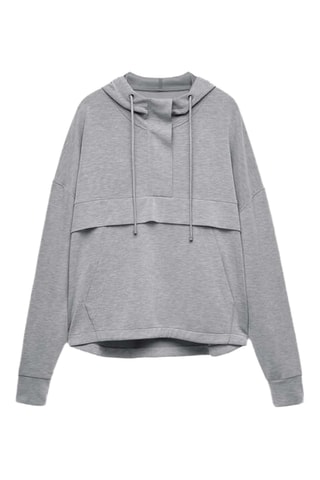 Sweater met Capuchon - Gemêleerd Lichtgrijs