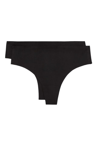 2 Strings met hoge taille - Zwart