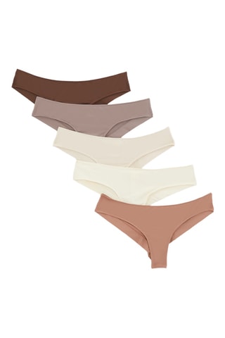 5 Onderbroeken - Donkerbruin en Taupe