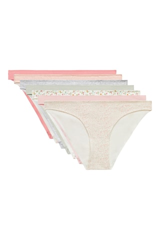 7 Onderbroeken - Gemêleerd Grijs en Poederroze