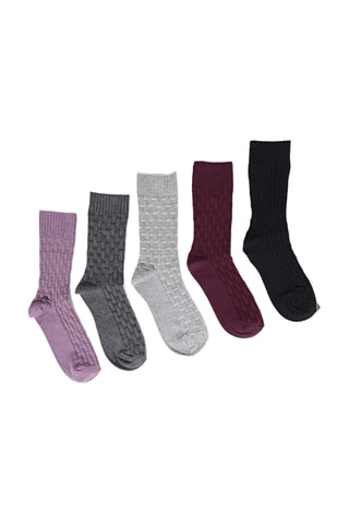 5 paar sokken - Roze en Lichtgrijs