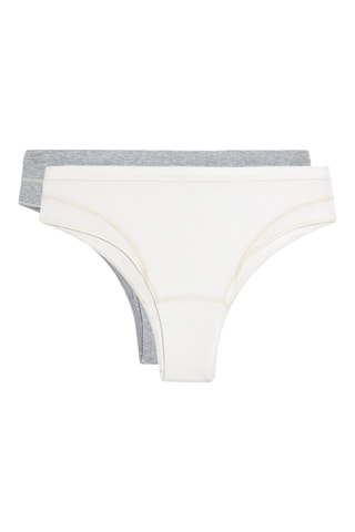 2 Tanga's - Gemêleerd Grijs en Ecru