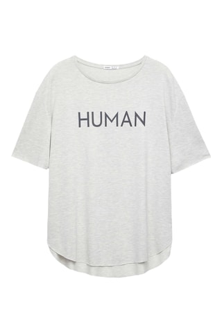 T-shirt - Gemêleerd Lichtgrijs