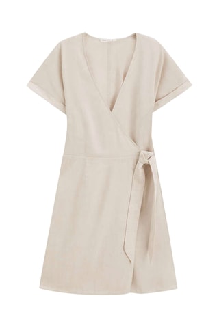 Linnen Wikkeljurk - Beige