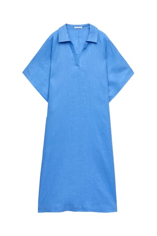 Linnen Blouse-jurk - Blauw